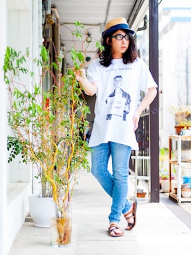 「BOYCOTT（ボイコット）のアイテム（シューズ）」を使った、えてるさん（メンズ・159cm）の夏コーディネート