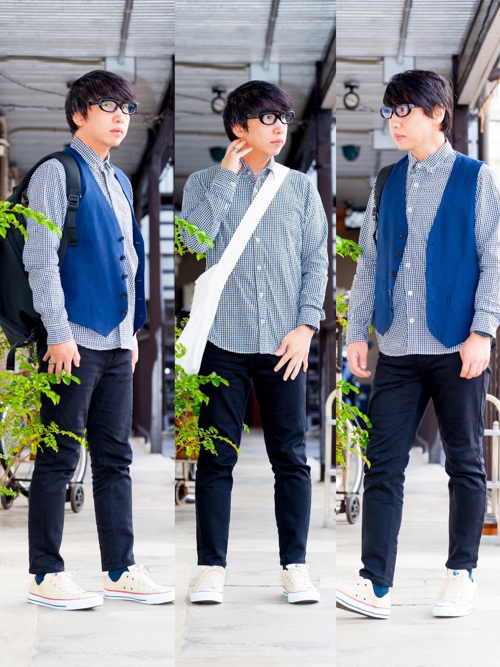 ギンガムチェックシャツ」のメンズ人気ファッションコーディネート