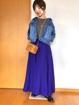 「YARD PLUS（ヤードプリュス）のアイテム（スカート）」を使った、ryoさん（レディース・153cm）の春コーディネート