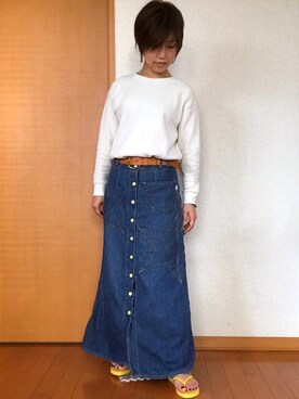 「ユニクロ」｜「アイテム（サンダル）」を使った、ryoさん（レディース・153cm）の春コーディネート