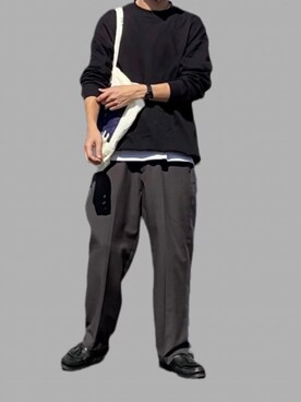 「スエット」｜「アイテム（ローファー）」を使った、kazuさん（メンズ・170cm）の秋コーディネート