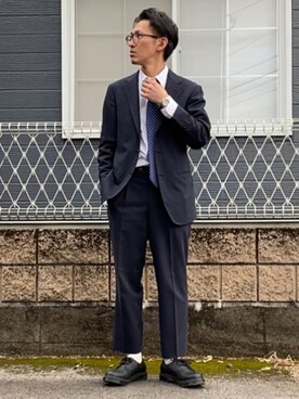 「Dr. Martens（ドクターマーチン）の［UNISEX/ユニセックス］Dr.Martens ドクターマーチン 3EYE GIBSON 1461 MONO 3ホール ギブソン シューズ（ドレスシューズ）」を使った、kazuさん（メンズ・170cm）の春コーディネート