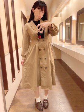 「AS KNOW AS plus（アズノゥアズプラス）のアイテム（トレンチコート）」を使った、❁かなぽぽ❁さん（レディース・164cm）の春コーディネート