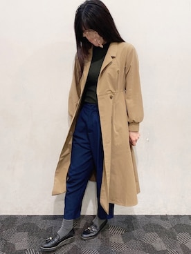 「AS KNOW AS plus（アズノゥアズプラス）のアイテム（トレンチコート）」を使った、❁かなぽぽ❁さん（レディース・164cm）の春コーディネート