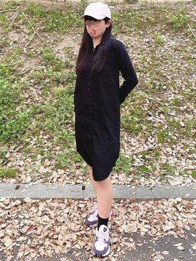 「SPINNS(スピンズ)のアイテム(シャツワンピース)」を使った、❁かなぽぽ❁さん(レディース・164cm)の春コーディネート