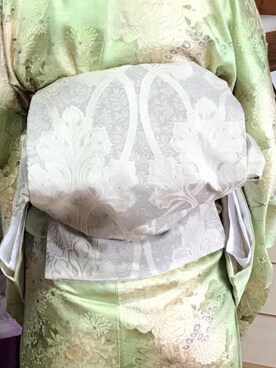 「アイテム（浴衣、シルバー系）」を使った、こめさんʕ´(ᴥ)`ʔさん（レディース・163cm）の冬コーディネート
