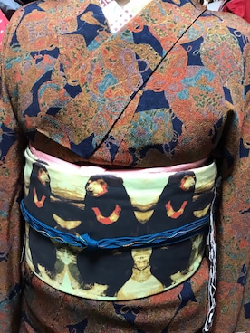 「名古屋帯」｜こめさんʕ´(ᴥ)`ʔさん（レディース・163cm）の春コーディネート