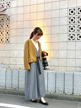 「NANO universe（ナノユニバース）のアイテム（ジャンパースカート）」を使った、nano・universe lady's　STAFFさん（レディース・157cm）の秋コーディネート