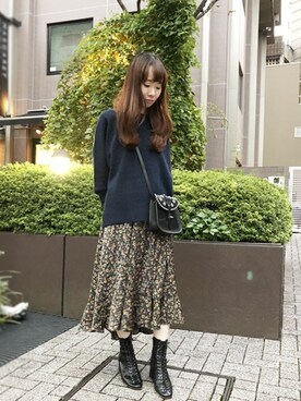 「アイテム（ワンピース、その他）」を使った、nano・universe lady's　STAFFさん（レディース・157cm）の秋コーディネート