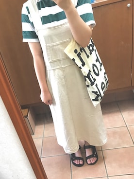 「kutir（クティール）のアイテム（ジャンパースカート）」を使った、ぽさん（レディース・161cm）の夏コーディネート