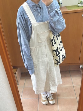 「kutir（クティール）のアイテム（ジャンパースカート）」を使った、ぽさん（レディース・161cm）の春コーディネート