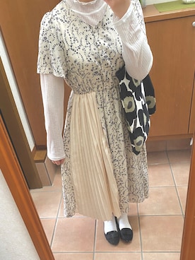 「AS KNOW AS plus（アズノゥアズプラス）のアイテム（ワンピース）」を使った、ぽさん（レディース・161cm）の春コーディネート