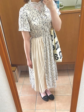 「AS KNOW AS plus（アズノゥアズプラス）のアイテム（ワンピース）」を使った、ぽさん（レディース・161cm）の夏コーディネート