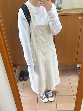 「kutir（クティール）のアイテム（ジャンパースカート）」を使った、ぽさん（レディース・161cm）の夏コーディネート