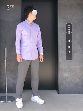 「BEAMS（ビームス）のアイテム（スラックス）」を使った、Chrisさん（メンズ・181cm）の春コーディネート