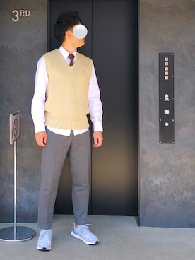 「BEAMS（ビームス）のアイテム（スラックス）」を使った、Chrisさん（メンズ・181cm）の春コーディネート