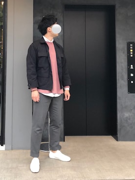 「BEAMS（ビームス）のアイテム（スラックス）」を使った、Chrisさん（メンズ・181cm）の春コーディネート