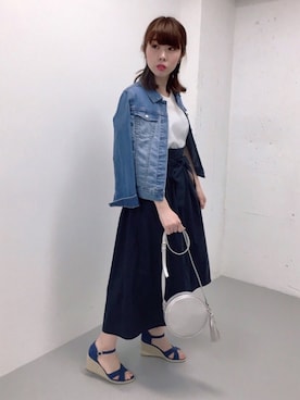 「ウェッジソール」｜「アイテム（その他アウター）」を使った、haaaaa_naaaaa_さん（レディース・162cm）の春コーディネート