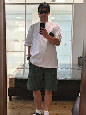 「WOOLRICH（ウールリッチ）のアイテム（帽子）」を使った、youday17さん（メンズ・182cm）の夏コーディネート
