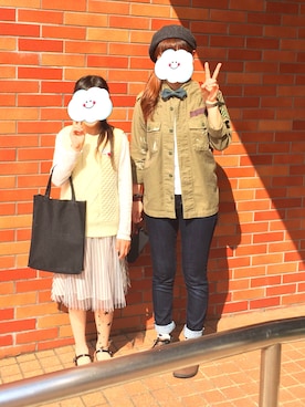 「おめかしコーデ」｜「アイテム（ミリタリージャケット）」を使った、A-Nさん（レディース・164cm）の春コーディネート