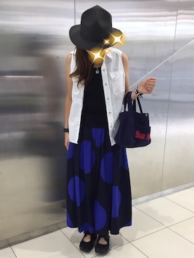 「BLUE BLUE（ブルーブルー）のアイテム（バッグ）」を使った、A-Nさん（レディース・164cm）の夏コーディネート