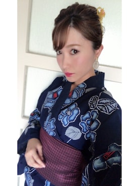 「アイテム（浴衣）」を使った、Saako…☺︎♡さん（レディース・155cm・20代）の夏コーディネート