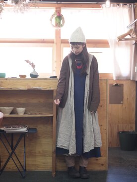 「ナチュ会」｜まいみさん（レディース・164cm）の冬コーディネート