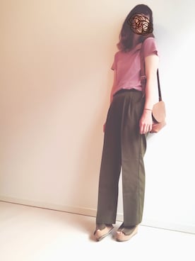 「CIAOPANIC（チャオパニック）のアイテム（その他パンツ、グリーン系）」を使った、mgmgさん（レディース・165cm）の春コーディネート
