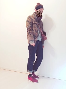 「ロールアップ」｜「アイテム（その他トップス）」を使った、mgmgさん（レディース・165cm）の冬コーディネート