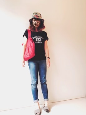 「Adam et Rope A・E・R（アダムエロペ）のアイテム（帽子）」を使った、mgmgさん（レディース・165cm）の春コーディネート