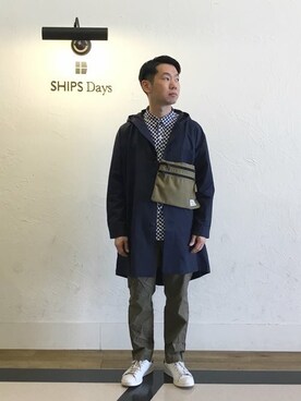 「SHIPS Days（シップスデイズ）のアイテム」を使った、野間さん（メンズ・164cm）の春コーディネート