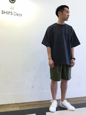 「SHIPS Days（シップスデイズ）のアイテム」を使った、野間さん（メンズ・164cm）の夏コーディネート