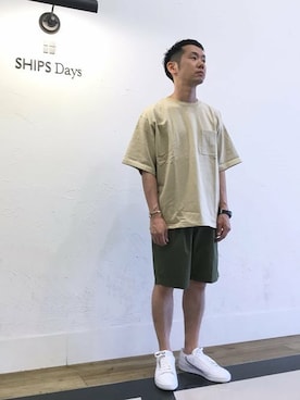 「SHIPS Days（シップスデイズ）のアイテム」を使った、野間さん（メンズ・164cm）の夏コーディネート