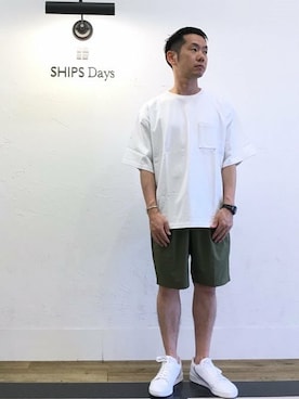 「SHIPS Days（シップスデイズ）のアイテム」を使った、野間さん（メンズ・164cm）の夏コーディネート
