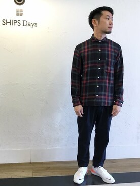 「SHIPS Days（シップスデイズ）のアイテム」を使った、野間さん（メンズ・164cm）の秋コーディネート