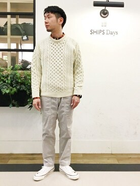 「SHIPS Days（シップスデイズ）のアイテム」を使った、野間さん（メンズ・164cm）の冬コーディネート