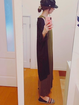 「AZUL（アズール）のアイテム（帽子）」を使った、なナさん（レディース・158cm）の夏コーディネート