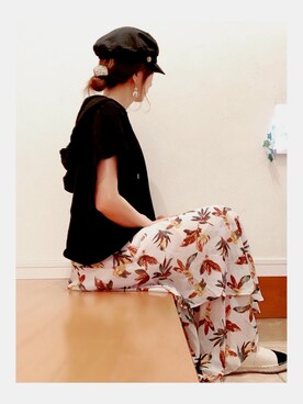 「AZUL（アズール）のアイテム（帽子）」を使った、なナさん（レディース・158cm）の夏コーディネート