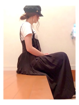 「UNIQLO U」｜「アイテム（キャスケット）」を使った、なナさん（レディース・158cm）の秋コーディネート