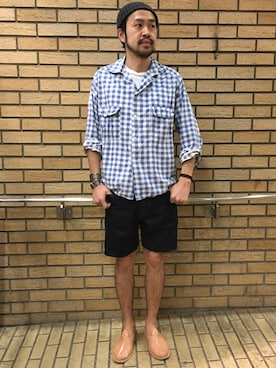 「アイテム（ニットキャップ/ビーニー）」を使った、Ikuo Mitaniさん（メンズ・171cm）の夏コーディネート