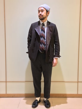 「KENNETH FIELD」｜Ikuo Mitaniさん（メンズ・171cm）の冬コーディネート