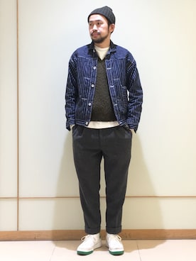 「アイテム（デニムジャケット）」を使った、Ikuo Mitaniさん（メンズ・171cm）の冬コーディネート