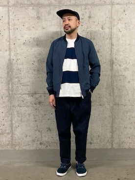 「sneakers」｜「アイテム（ブルゾン）」を使った、Ikuo Mitaniさん（メンズ・171cm）の春コーディネート
