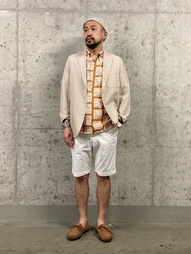「shorts」｜「アイテム（ジャケット/アウター）」を使った、Ikuo Mitaniさん（メンズ・171cm）の夏コーディネート
