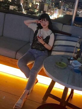 「MIXXO（ミッソ）のアイテム（パンツ）」を使った、uieさん（レディース・162cm）の冬コーディネート