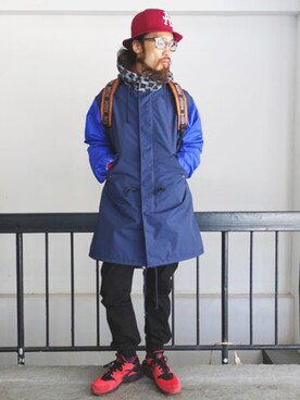 「ALDIES（アールディーズ）のアイテム（モッズコート）」を使った、りょうさん（メンズ・171cm）の冬コーディネート