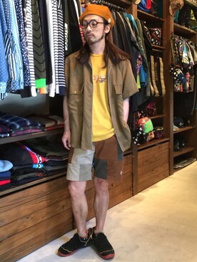 「ベレー帽推奨委員会」｜「アイテム（チノパンツ）」を使った、りょうさん（メンズ・171cm）の夏コーディネート