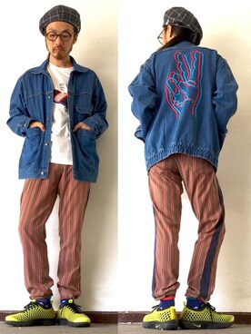 「ベレー帽推奨委員会」｜「アイテム（デニムジャケット）」を使った、りょうさん（メンズ・171cm）の夏コーディネート
