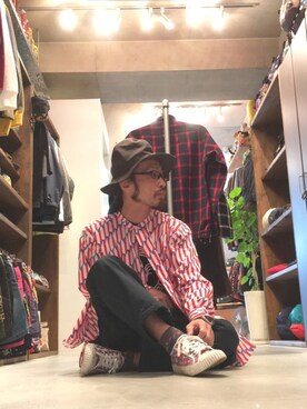 「JULIEN DAVID（ジュリエンデビッド）のアイテム（シューズ）」を使った、りょうさん（メンズ・171cm）の秋コーディネート