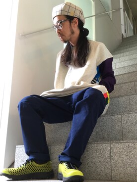 「ベレー帽推奨委員会」｜「アイテム（スウェット）」を使った、りょうさん（メンズ・171cm）の秋コーディネート